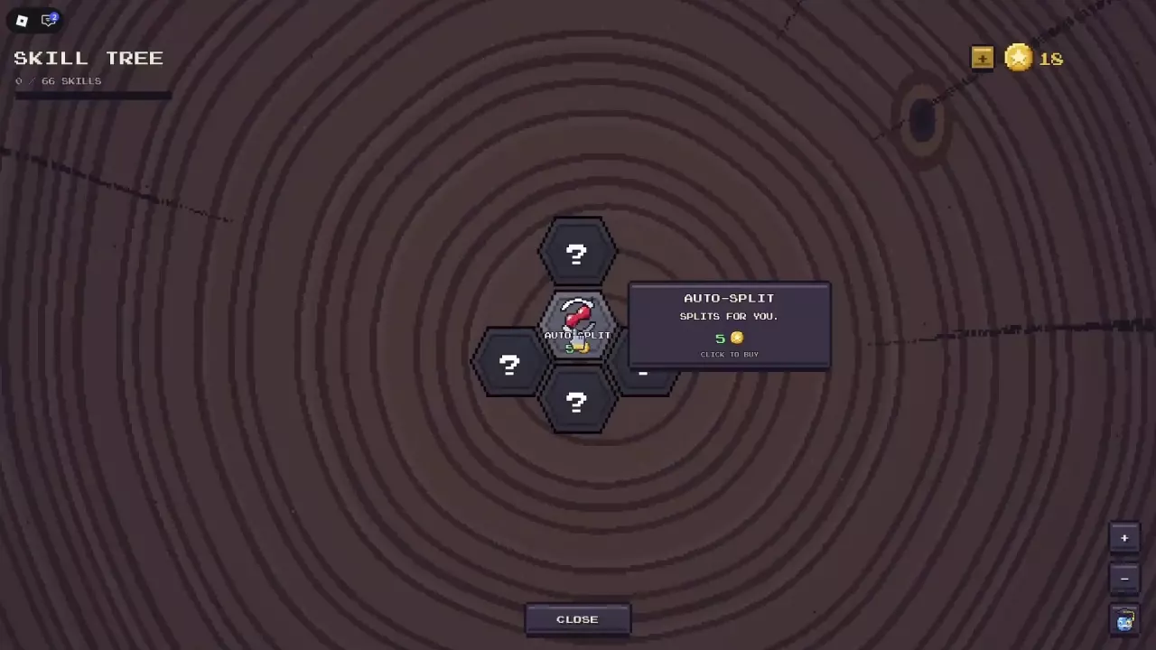 Central Auto-Split skill with its five-Token purchase tooltip.
