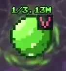 Green Vampire Toxic ball with a purple V badge and green aura.