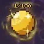 Golden ball surrounded by sparkles and a golden aura.