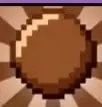 Brown pixel-art ball colour icon.