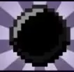 Black pixel-art ball colour icon.