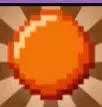 Orange pixel-art ball colour icon.