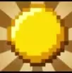 Gold pixel-art ball colour icon.