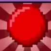 Classic red pixel-art ball colour icon.