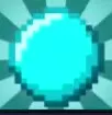 Aqua pixel-art ball colour icon.